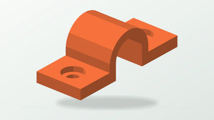 Compact sensor-tube saddle, rendered from its starter dimensions