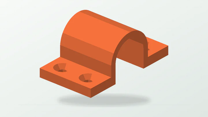 20 mm conduit saddle, rendered from its starter dimensions