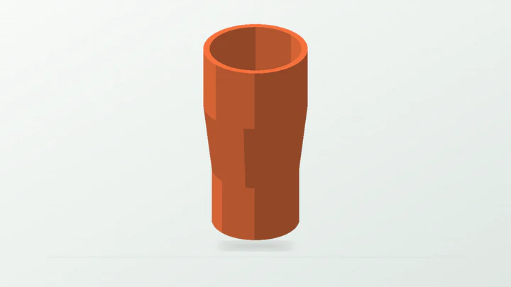Dust-port reducer, rendered from its starter dimensions