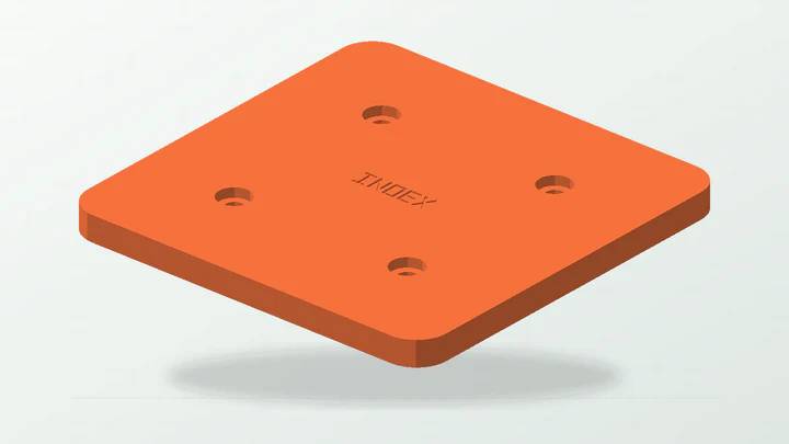 Pitch-circle equipment plate, rendered from its starter dimensions