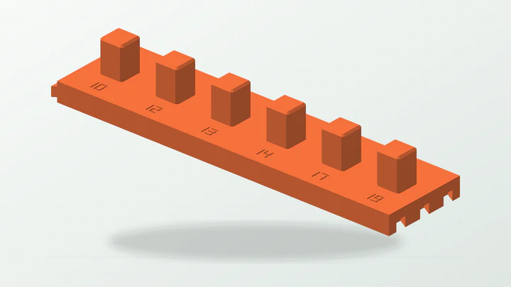 Metric socket bench row, rendered from its starter dimensions