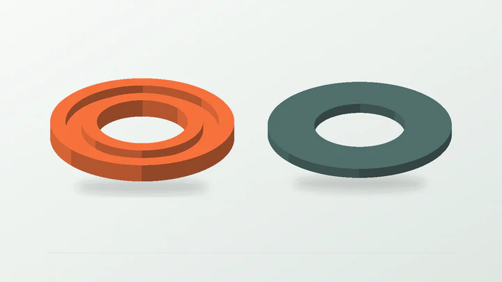 O-ring compression trial, rendered from its starter dimensions