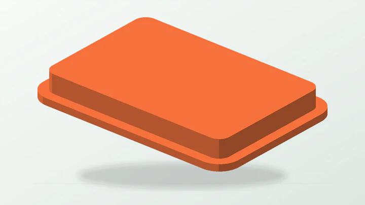 Storage-bin lid, rendered from its starter dimensions