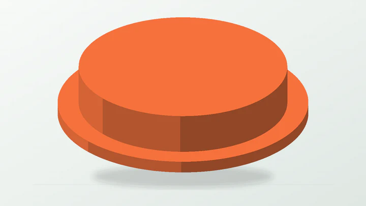 Round machine-port dust cover, rendered from its starter dimensions