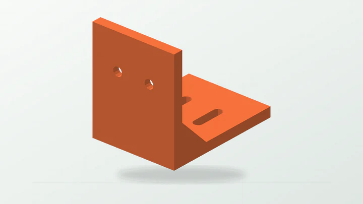 Slotted adjustment bracket, rendered from its starter dimensions