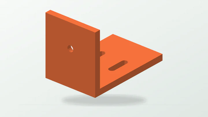 Slotted sensor angle, rendered from its starter dimensions