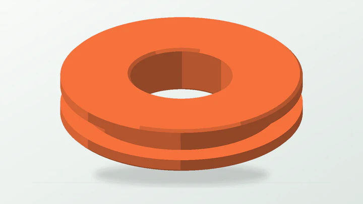 Solid harness panel grommet, rendered from its starter dimensions