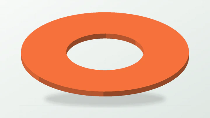 Thin measured shaft shim, rendered from its starter dimensions