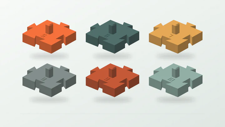 Two-axis socket tile grid, rendered from its starter dimensions